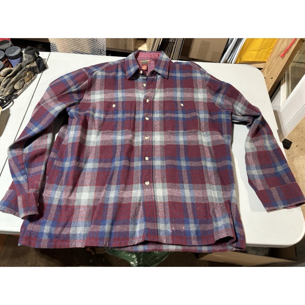 Vintage High Sierra By Mervyns Flannel Shirt Mens XL Red Wool Blend Lined